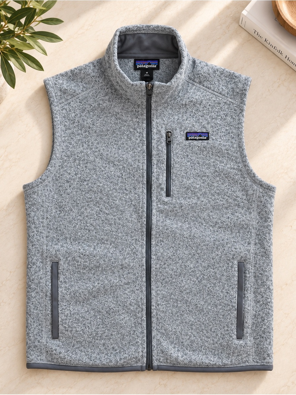 Patagonia Men’s Heather Gray Full-Zip Fleece Vest